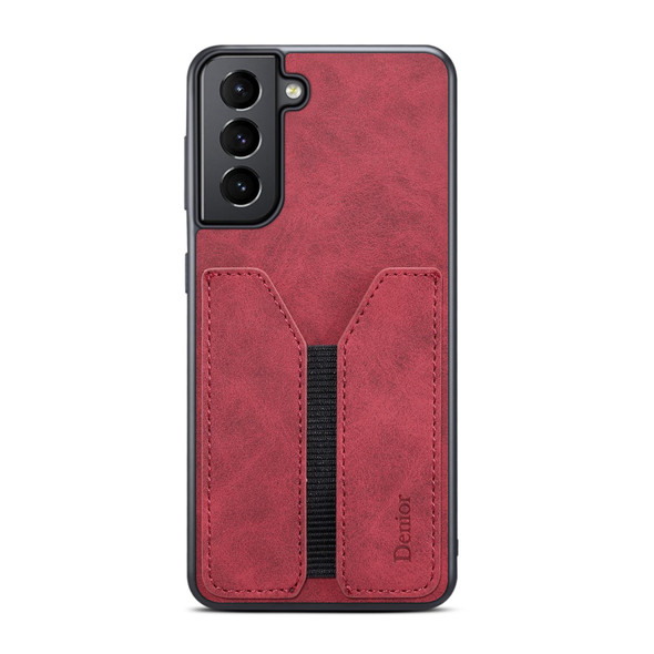 For Samsung Galaxy S21+ 5G Denior DV Elastic Card PU Back Cover Phone Case(Red)