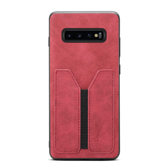 For Samsung Galaxy S10 5G Denior DV Elastic Card PU Back Cover Phone Case(Red)