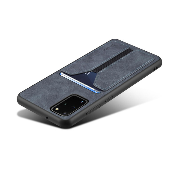 For Samsung Galaxy S20 Denior DV Elastic Card PU Back Cover Phone Case(Grey)