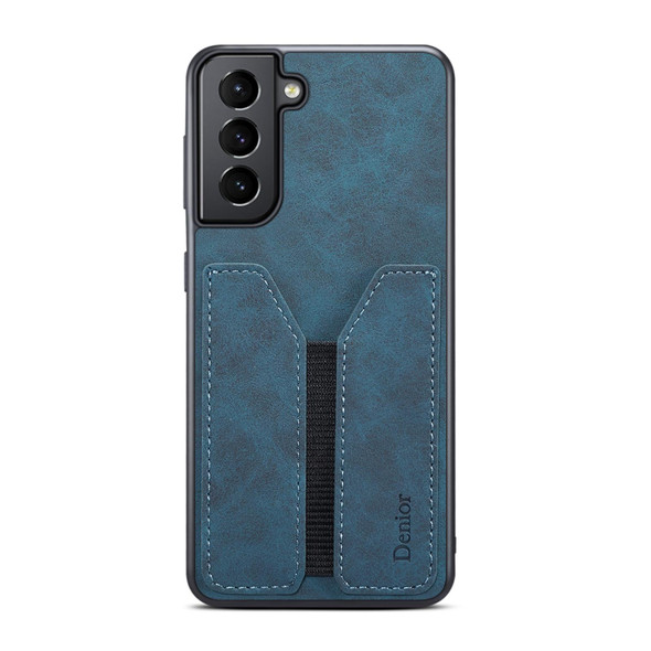 For Samsung Galaxy S21 5G Denior DV Elastic Card PU Back Cover Phone Case(Blue)