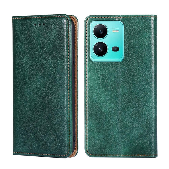 For vivo V25 5G/V25e 5G Gloss Oil Solid Color Magnetic Leather Phone Case(Green)
