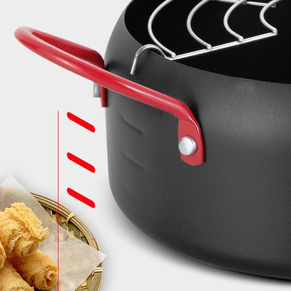 Tempura Hot Pot Household Fryer Pot Non-Stick Pan With Filter Holder, Specification:20cm without Clip