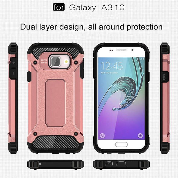 For Galaxy A3 (2016) / A310 Tough Armor TPU + PC Combination Case(Rose Gold)