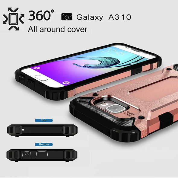 For Galaxy A3 (2016) / A310 Tough Armor TPU + PC Combination Case(Rose Gold)