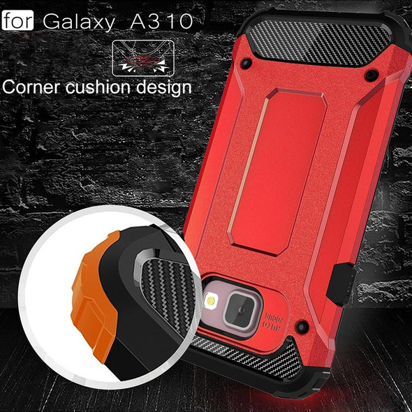For Galaxy A3 (2016) / A310 Tough Armor TPU + PC Combination Case(Red)
