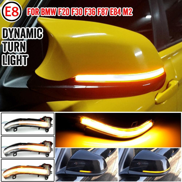 1 Pair For BMW 3 Series F20 Car Dynamic LED Turn Signal Light Rearview Mirror Flasher Water Blinker (Transparent)
