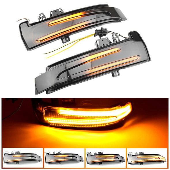 1 Pair For Mercedes-Benz A Class W176 2013-2017 Car Dynamic LED Turn Signal Light Rearview Mirror Flasher Water Blinker (Transparent Black)