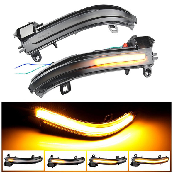 1 Pair For BMW 3 Series F20 Car Dynamic LED Turn Signal Light Rearview Mirror Flasher Water Blinker (Transparent Black)