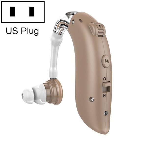 GM-105 Smart Noise Cancelling Ear-hook Rechargeable Elderly Hearing Aids, Spec: US Pulg(Skin Color)