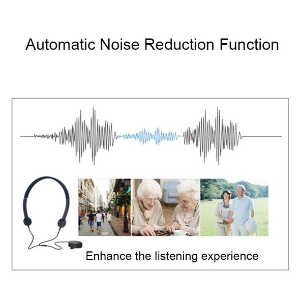 HS-801 Bone Conduction Wired Headset Elderly Rechargeable Hearing Aid(Black)