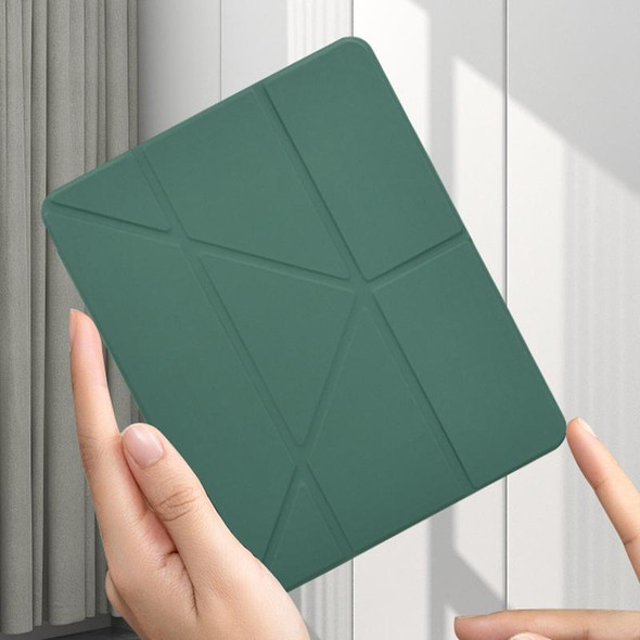 Acrylic 2 in 1 Y-fold Smart Leatherette Tablet Case For iPad 10.2 2021 / 2020 / 2019(Emerald)