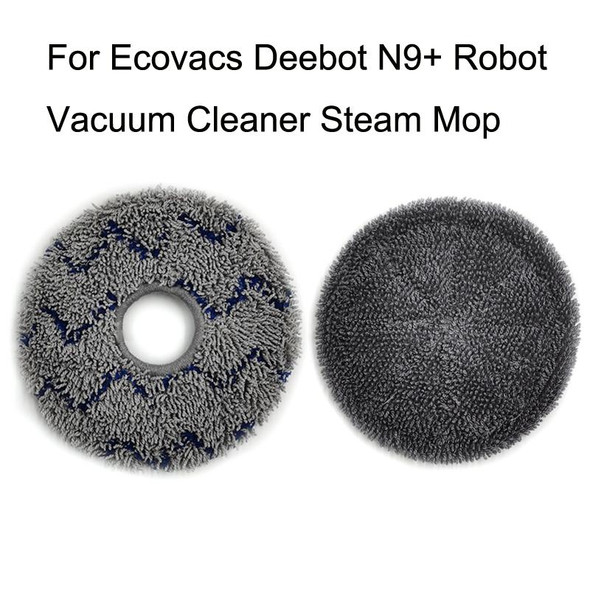 For Ecovacs Deebot N9+ 2pcs Robot Vacuum Cleaner Steam Mop Cloth(Full Hair Ash)