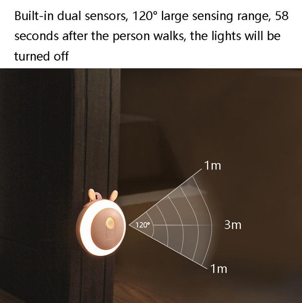 8089 Wall-Mounted Smart Sensor LED Night Light Lamp Home Intelligent Light Control LED Light(Beige)