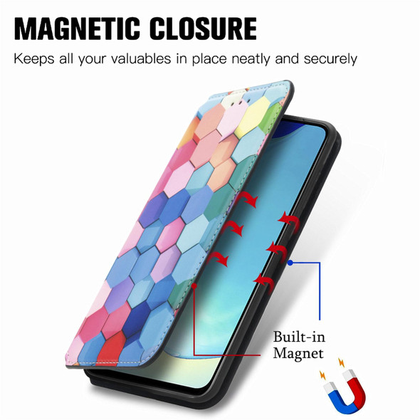 For vivo V25 CaseNeo Colorful Magnetic Leather Phone Case(Colorful Cube)