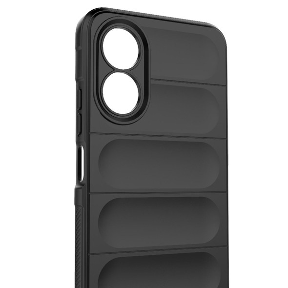 For OPPO A17 4G Global Magic Shield TPU + Flannel Phone Case(Dark Green)