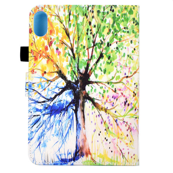 For  iPad 10th Gen 10.9 2022 Colored Drawing Stitching Smart Leatherette Tablet Case(Colorful Tree)