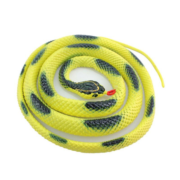 2 PCS Boa Constrictor Tricky Toy Mischief Scary Simulation Snake(Yellow)