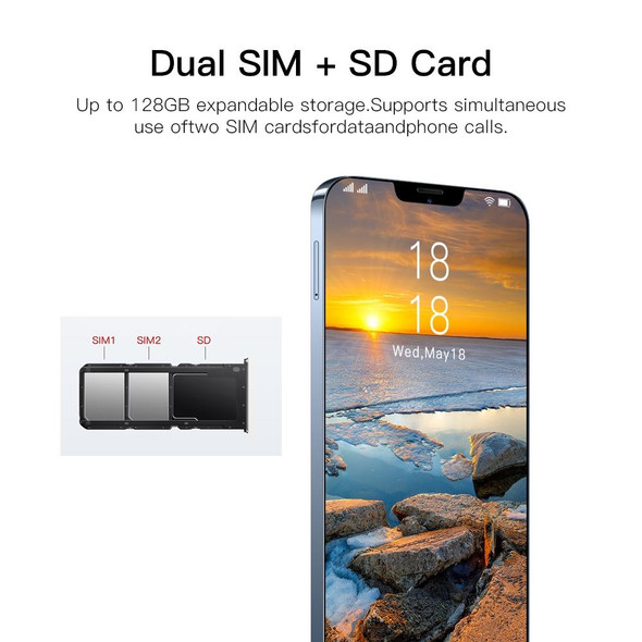 i13 Pro Max N83, 2GB+8GB, 6.1 inch Notch Screen, Face Identification, Android 6.0 Spreadtrum 7731G Quad Core, Network: 3G, Dual SIM,  with 64GB TF Card(Gold)