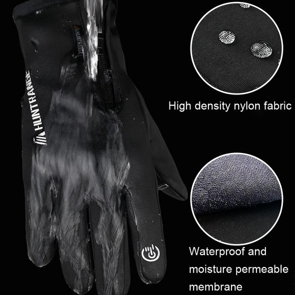 HUNTRANGE A022 Outdoor Waterproof Touch Screen Riding Keep Warm Gloves, Size: L(Gray)