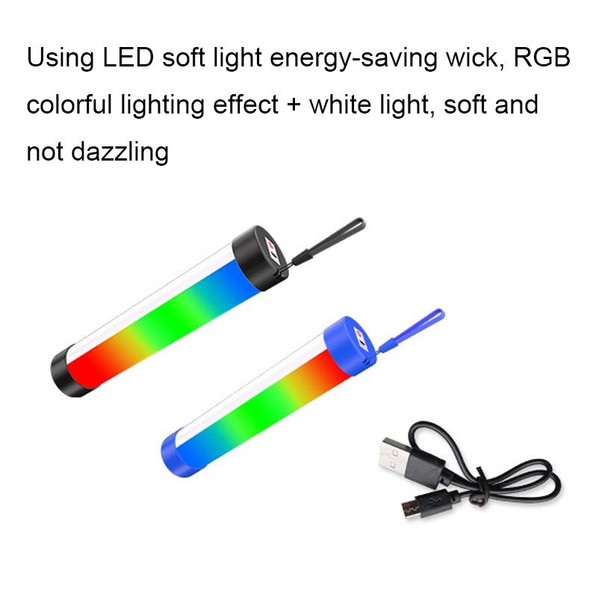 Lyyjdg-001 Bluetooth Magnetic RGB Emergency Light with Audio Function, Size: 260X42mm (Blue)
