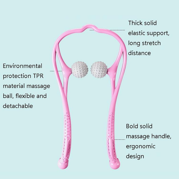 3 PCS Manual Cervical Massager Home Multi-Function Shoulder And Neck Massage Roller, Shape: Ordinary Blue