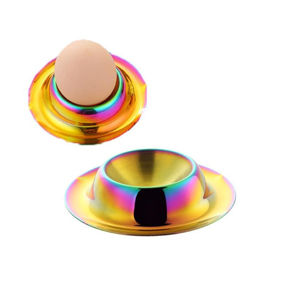 2 PCS Stainless Steel Egg Tray Table Utensils, Specification: Magic Colorful