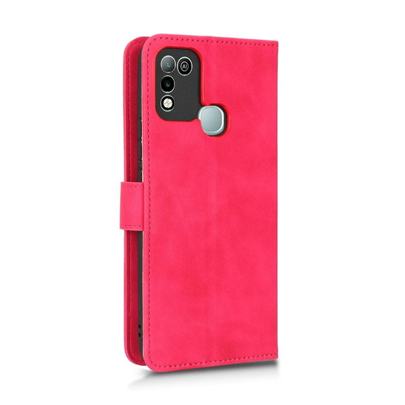 For Infinix Hot 10 Play Skin Feel Magnetic Flip Leatherette Phone Case(Rose Red)