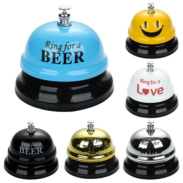 3 PCS Bar Counter Dishes Ring Bell Pendant Brass Bell Meal Bell(Yellow Smiley)