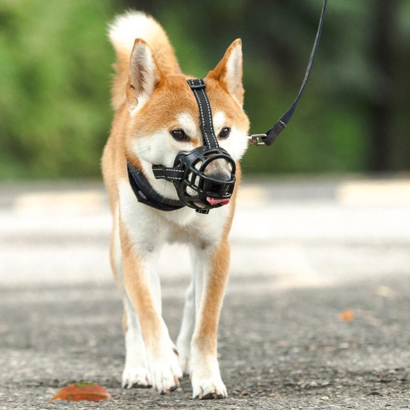 Reflective Pet Mouth Cover Anti-bite Anti-Chewing Adjustable Dog Muzzle Dog Mask, Size: NO.1(Yellow)