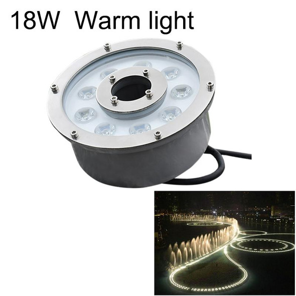18W Landscape Ring LED Aluminum Alloy Underwater Fountain Light(Warm Light)