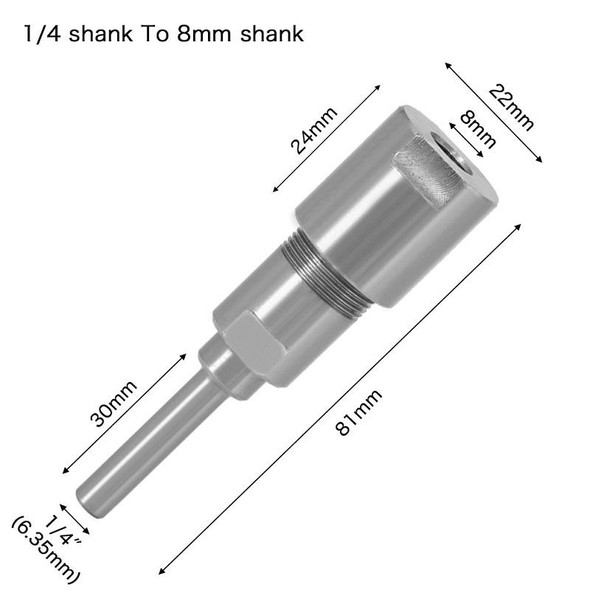 1/4mm To 8mm Engraving Trimming Machine Extension Pole Converter