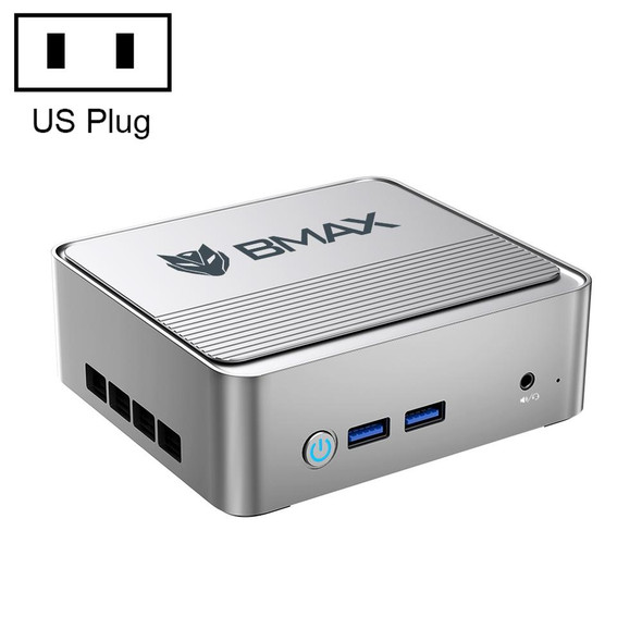 BMAX B3 2022 Windows 11 Mini PC, 8GB+256GB, Intel Jasper Lake N5095, Support HDMI / RJ45 / TF Card, US Plug(Space Grey)