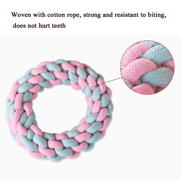 7 PCS Hand Pulling Ball Dog Molar Teeth Cleaning Toy Candy Color Woven Cotton Rope