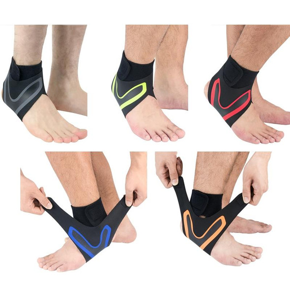 2 PCS Sports Compression Anti-Sprain Ankle Guard Outdoor Basketball Football Climbing Protective Gear, Specification: M, Left Foot (Black Orange)