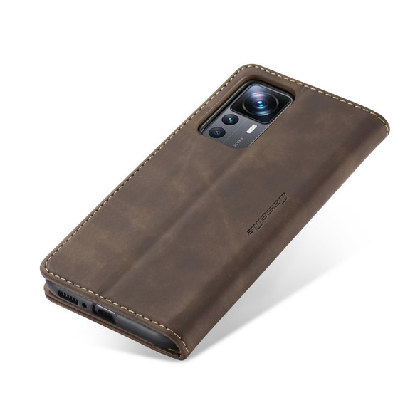 For Xiaomi 12T / 12T Pro CaseMe 013 Multifunctional Horizontal Flip Leather Phone Case(Coffee)