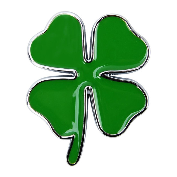 Four Leaf Clover Herb Luck Symbol Badge Emblem Labeling Sticker Styling Car Dashboard  Decoration, Size: 7.5*6cm