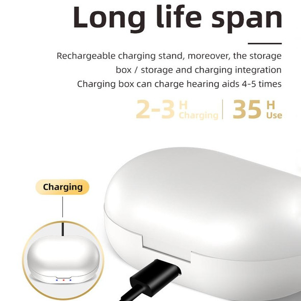 GM-902 Wireless Magnetic Charging Bluetooth Hearing Aids Elderly Sound Amplifier(Skin-color+Black)