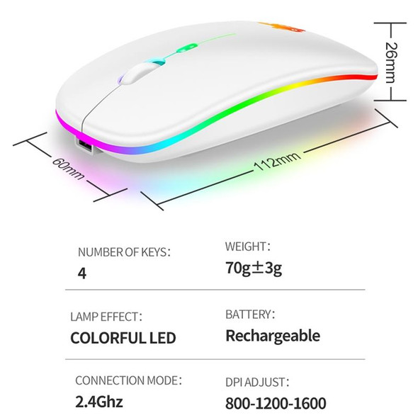 XUNSVFOX XYH50 4 Keys USB Charging Business Office Wireless Light Mouse(Black)