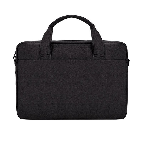 DJ06 Oxford Cloth Waterproof Wear-resistant Portable Expandable Laptop Bag for 14.1 inch Laptops, with Detachable Shoulder Strap(Black)