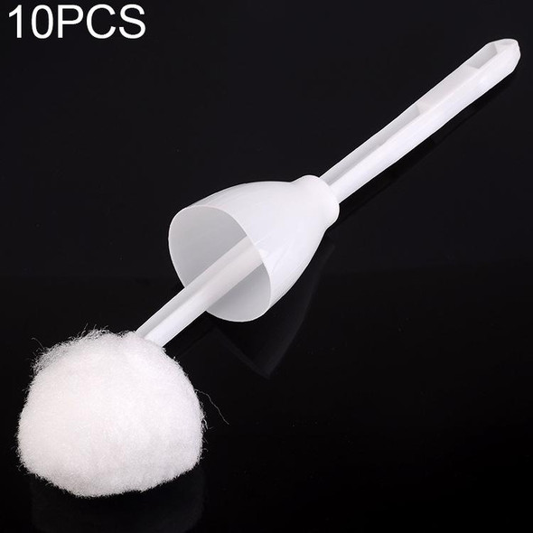 10 PCS Multifunctional Squeezing Type Cotton Toilet Cleaning Brush Creative Soft Hair Toilet Brush(White)