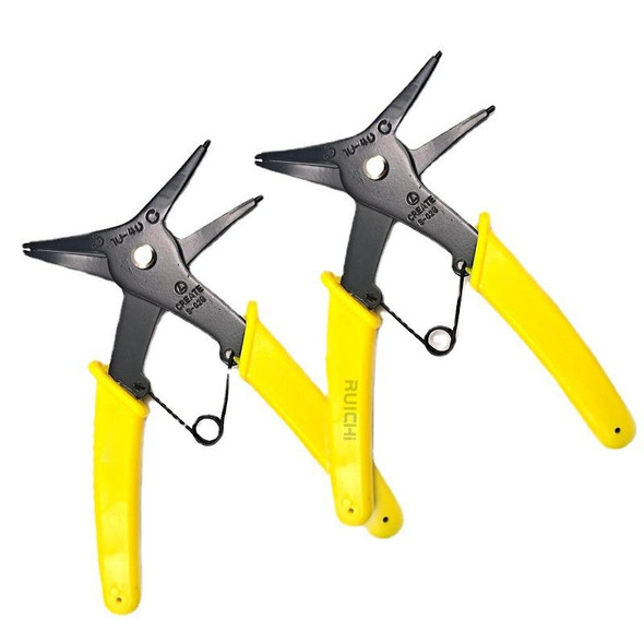 2PCS RUICHI 2 In 1 Multi-Function Clamp Spring Retainer Pliers(Yellow)