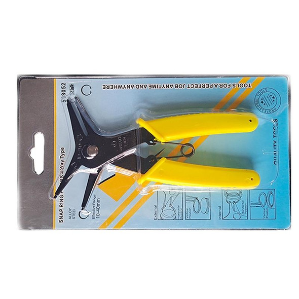 2PCS RUICHI 2 In 1 Multi-Function Clamp Spring Retainer Pliers(Yellow)