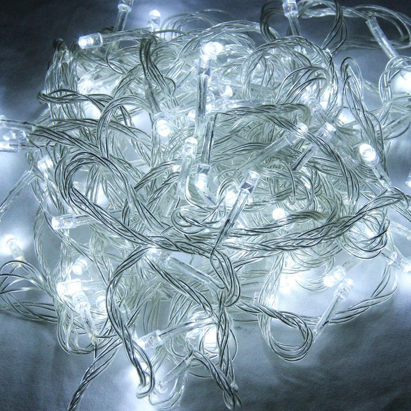 10m Waterproof IP44 String Decoration Light , For Christmas Party, 100 LED White Light, with 8 Functions Controller, 220V, UK Plug