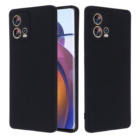For Motorola Edge 30 Fusion / S30 Pro Pure Color Liquid Silicone Shockproof Phone Case(Black)