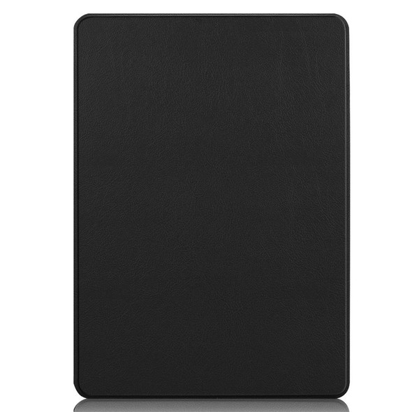 For Microsoft Surface Pro 9 JUNSUNMAY Custer Solid Color 3-Fold Stand Leatherette Tablet Case(Black)