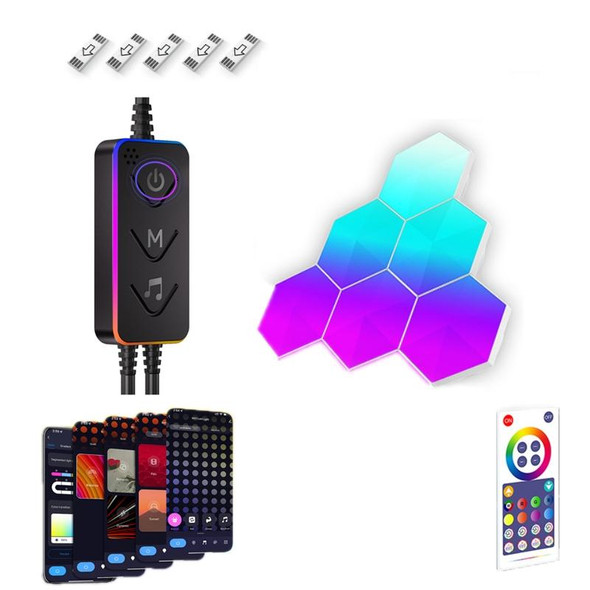 Gaming Ambient Light Smart Chiclet Backdrop Quantum Wall Light, Versions: Bluetooth(6 PCS/Set)