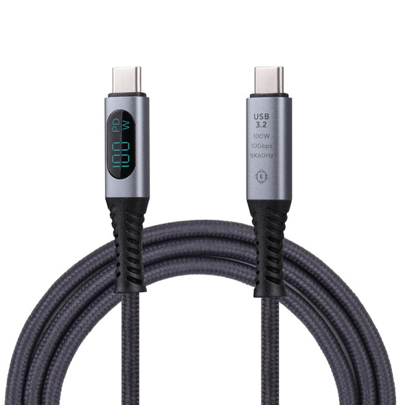 10Gbps 8K USB-C/Type-C to USB-C/Type-C Digital Video Cable Compatible with USB 3.2, Length: 1m (Black)