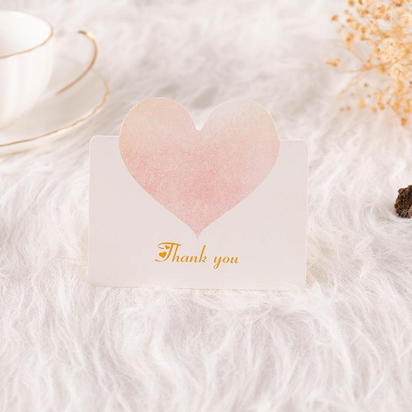 100 PCS A368 Heart Shape Thanks Greeting Card(Light Orange)