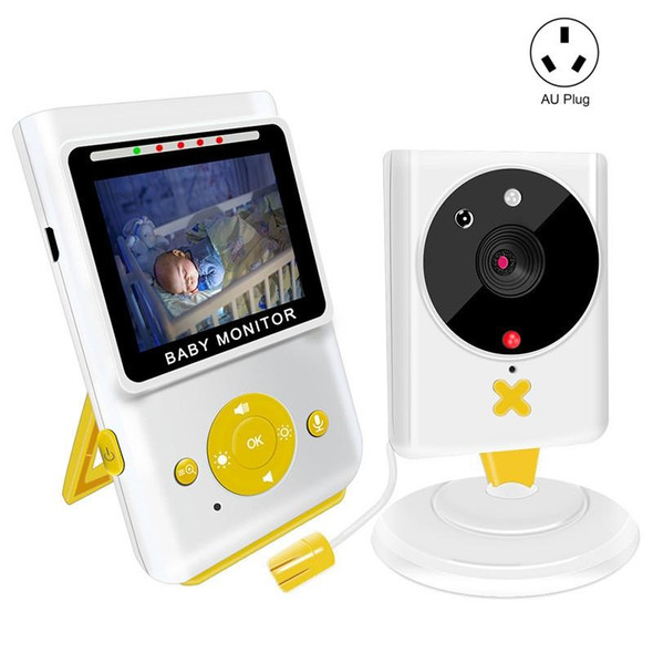 855P 2.4 inch Home Wireless Yellow Baby Monitor with Baby Surveillance Camera(AU Plug)