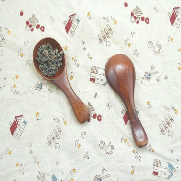 10 PCS Log Short Handle Wide Mouth Milk Powder Spoon Wooden Seasoning Tea Spoon, Style:A